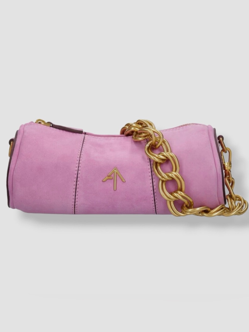 $422 Manu Atelier Women's Pink XX Mini Cylinder Suede Shoulder Purse Bag - Picture 1 of 6